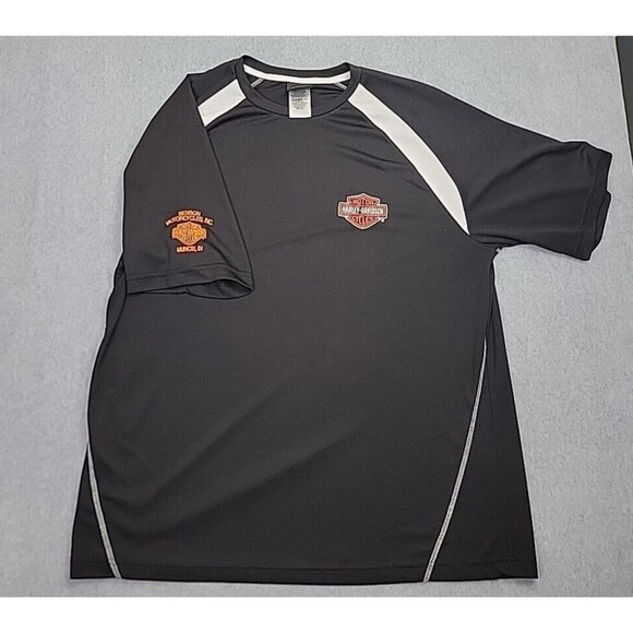 Harley Davidson Shirt Mens XL Black Muncie Indiana Lightweight Biker Motorcycle - Picture 1 of 13